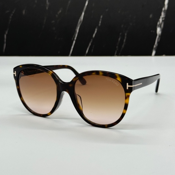 NEW TOM FORD TF957-D 52F WOMEN BROWN ROUND SUNGLASSES FT0957-D/S TOM FORD